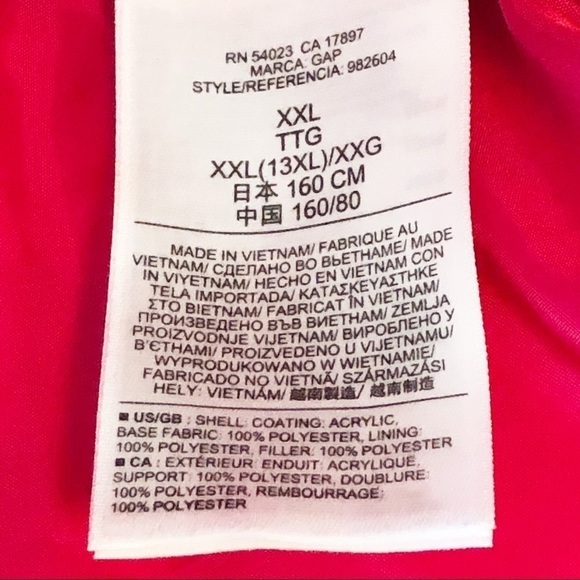 Gap Girls Winter Vest Pink Puffer XXL Size 14/16 - Picture 5 of 6